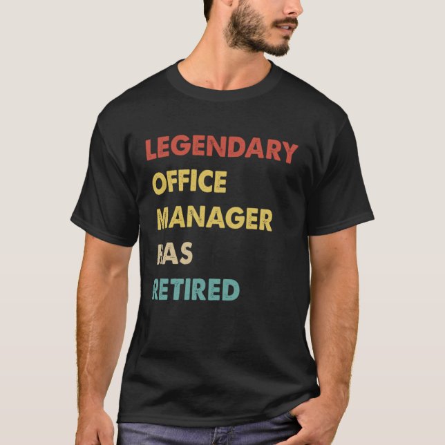 Camiseta O Retro Legendário Office Manager Foi Reformado (Frente)