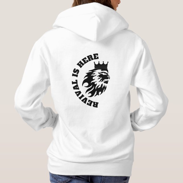 Camiseta O Revival Está Aqui, Mulheres De Hoodie. (Verso)
