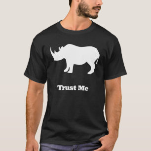 Camiseta O rinoceronte confia-me branco