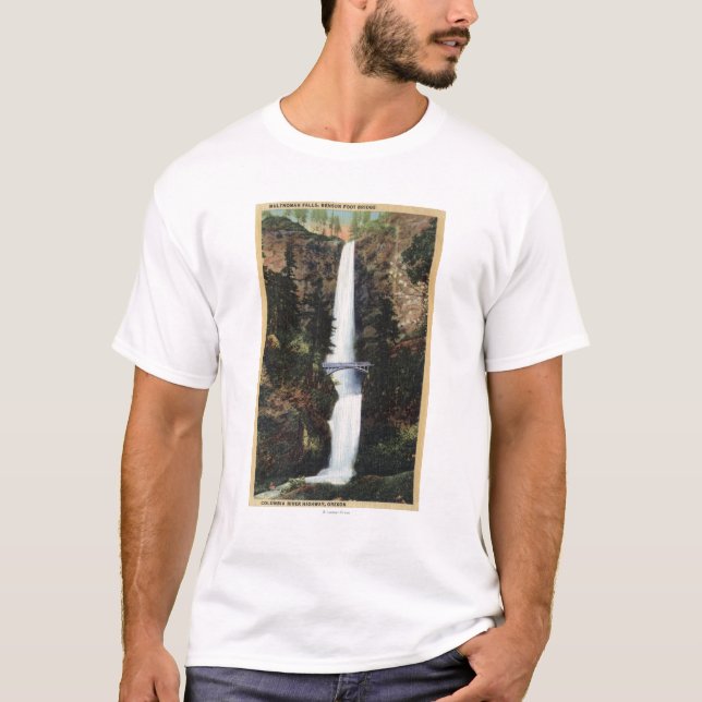 Camiseta O Rio Columbia, OU - quedas e Benson de Multnomah (Frente)