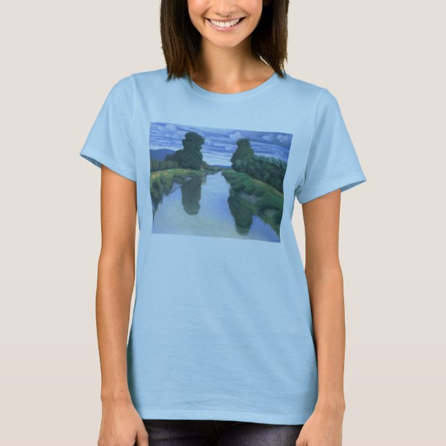 Camiseta O rio em Berville, por Felix Vallotton, Belas Arte (Frente)