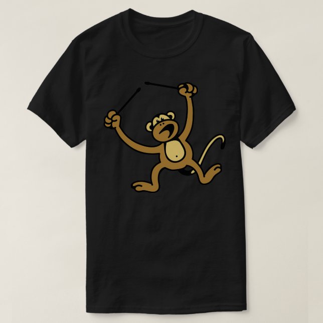 Camiseta O ritmo monkey tambor e define o ritmo (Frente do Design)