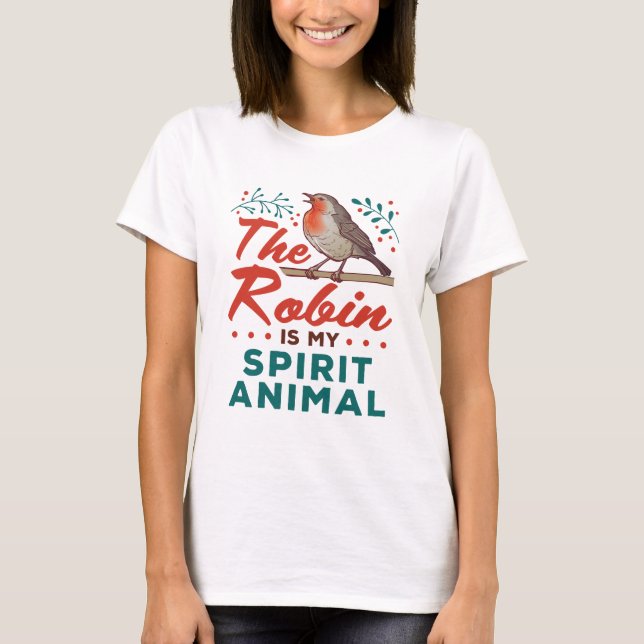 Camiseta O Robin É O Meu Pássaro Do Pássaro Do Pássaro Espí (Frente)