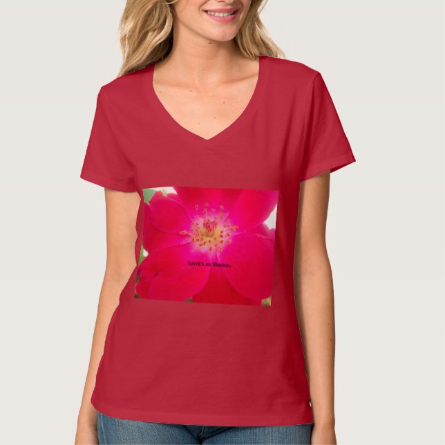 Camiseta O Rosa Cósmico: Design de Decepção da Natureza (Frente)