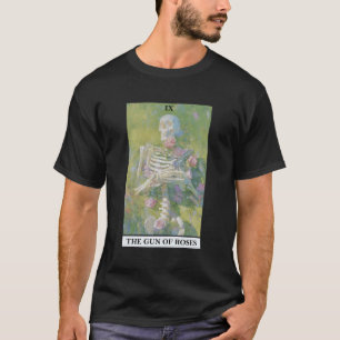 Camiseta O Rosa Skeleton Tarot Card Flower Gothic Aesthe