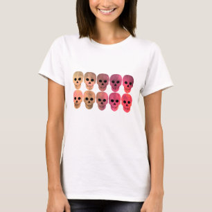 Camiseta O rosa tonificou os crânios