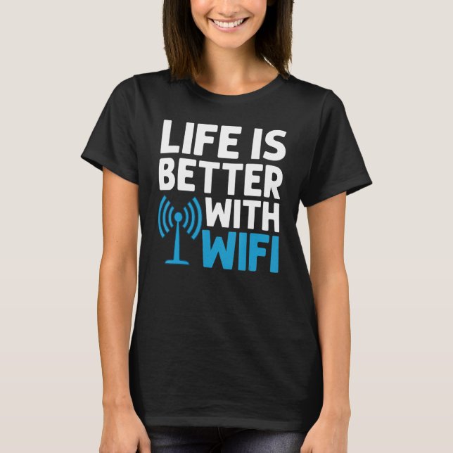 Camiseta O Roteador Wifi - Internet - Senha Aspas Computado (Frente)