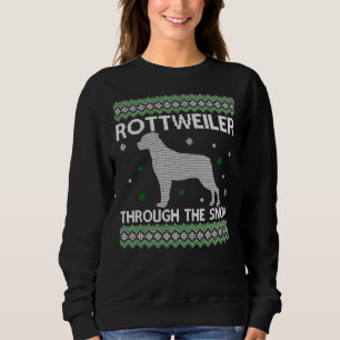 Camiseta O Rottweiler Natal Através Da Neve