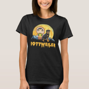 Camiseta O Rottweiler Tudo Que Preciso É Café E Meu Cachorr