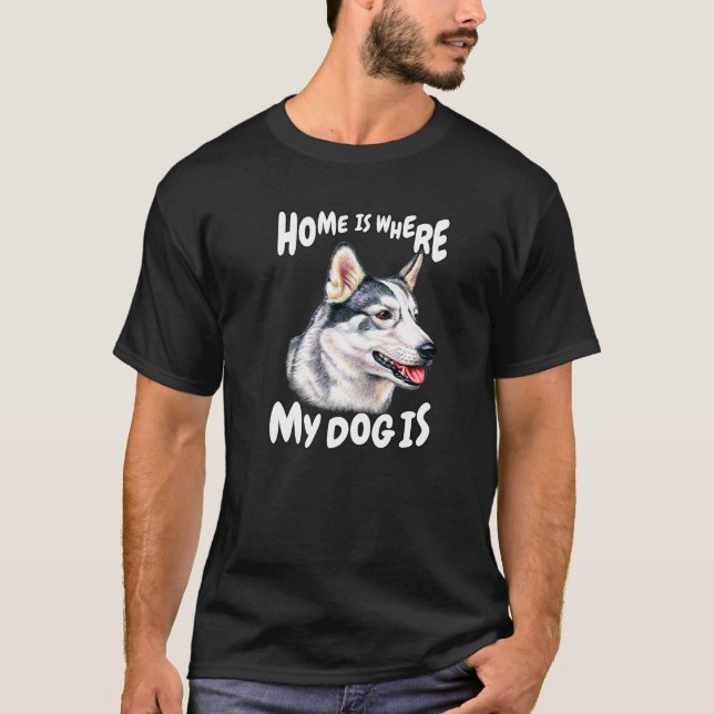 Camiseta O rouco Dog Pet Owner Home É Onde Meu Cachorro Est (Frente)