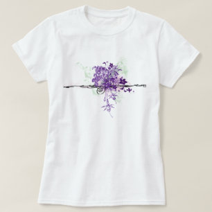 Camiseta O roxo abstrato floresce o buquê floral