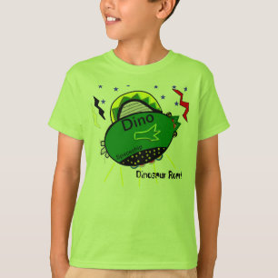 Camiseta O rugido da nave espacial do dinossauro verde