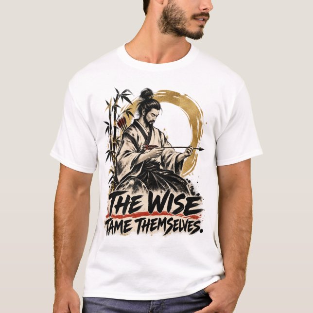 Camiseta O Sábio Domina a Si Mesmo Dhammapada (Frente)