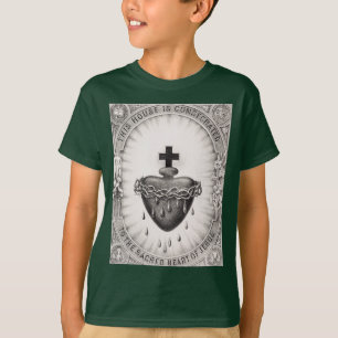 Camiseta O Sagrado Coração de Jesus Símbolo Divino