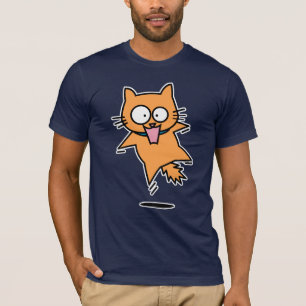 Camiseta O salto alaranjado Scared do gato malhado do gato