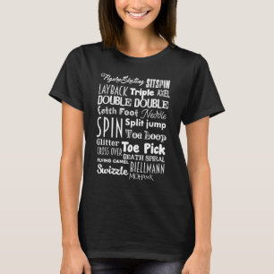 Camiseta O salto da terminologia do patinagem artística