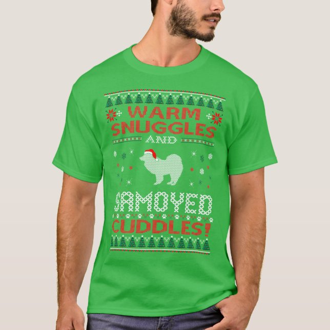 Camiseta O Samoyed dos Snuggles afaga a camisola feia do (Frente)