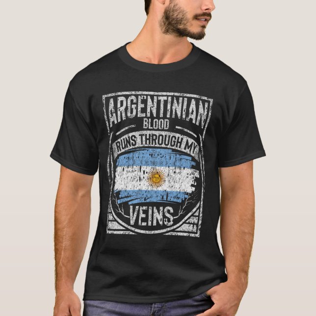 Camiseta O Sangue Argentino Atravessa Minhas Veias (Frente)