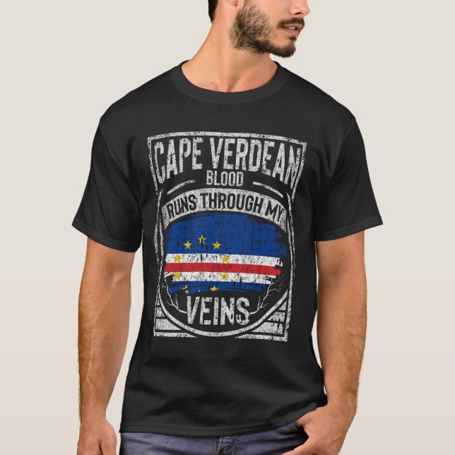 Camiseta O Sangue De Cabo Verde Atravessa Minhas Veias (Frente)