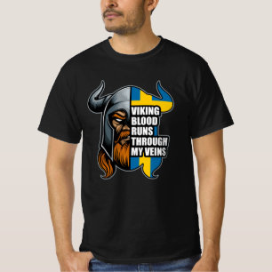 Camiseta O Sangue De suecia Atravessa Minhas Veias Vikings