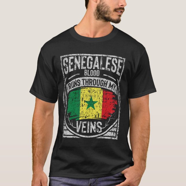 Camiseta O Sangue Do Senegal Atravessa Minhas Veias (Frente)
