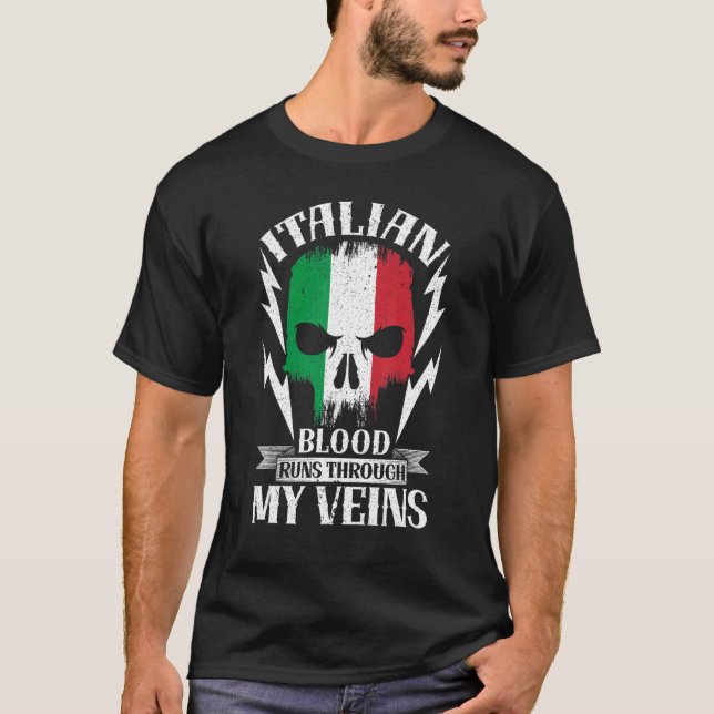 Camiseta O Sangue Italiano Atravessa O Meu País De Veias It (Frente)
