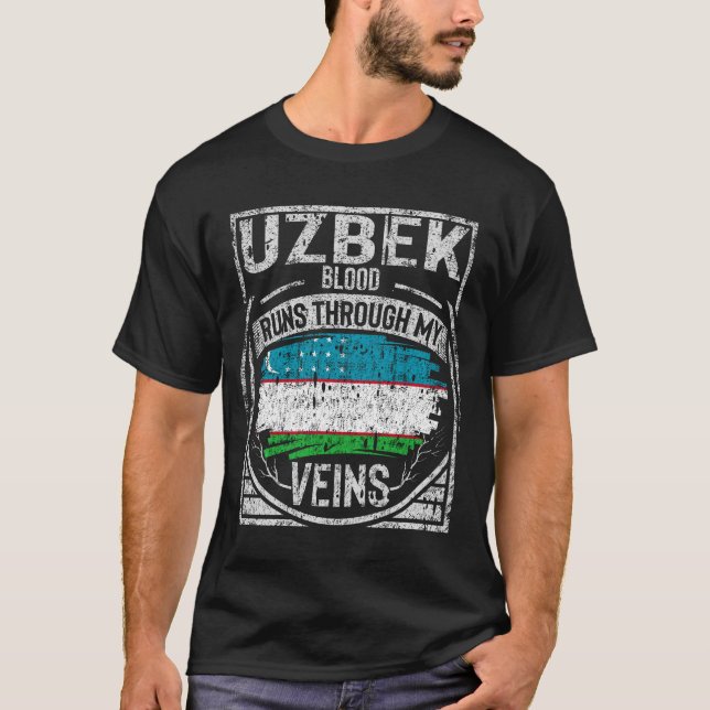 Camiseta O Sangue Usbeque Atravessa Minhas Veias (Frente)