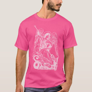 Camiseta O santo Michael Archangel E O Dragão
