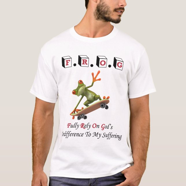 Camiseta O sapo depende totalmente de um sapo giro e giro n (Frente)