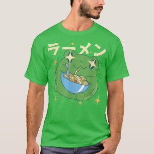 Camiseta O Sapo Verde Ramen Kawai Noodle Oferece Sapos ao J