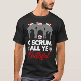 Camiseta O Scrum All Ye Faithful Funny Christmas Rugby Clas