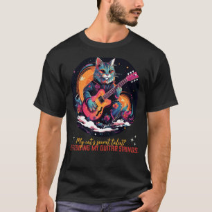 Camiseta O segredo do meu gato destruindo as cordas da minh