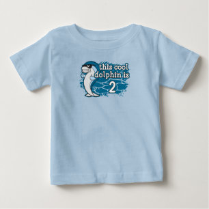 Camiseta O segundo aniversário do miúdo este golfinho leg
