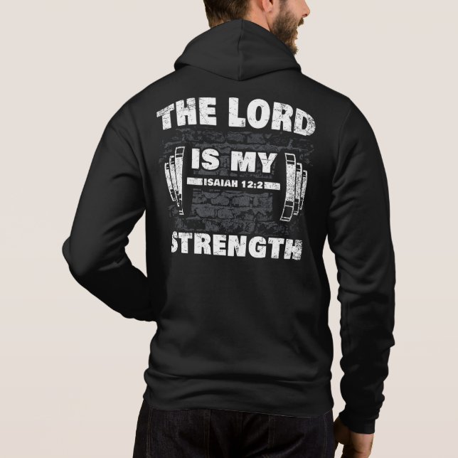 Camiseta O Senhor é a minha força Isaiah 12:2 cristã (Verso)