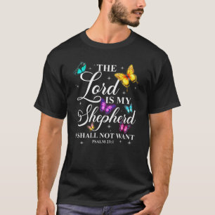 Camiseta O Senhor É Meu Pastor Borboleta Salmo Cristão