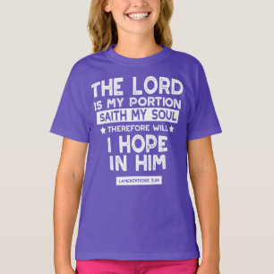 Camiseta O Senhor é Minha Porção Lamentações 3 24 Citações