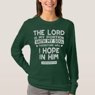 Camiseta O Senhor é Minha Porção Lamentações 3 24 Citações