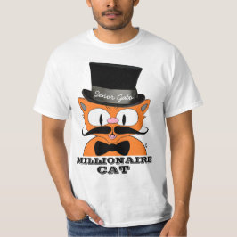 Camiseta O Senhor Gato Milionário Mustache Gato com Arco