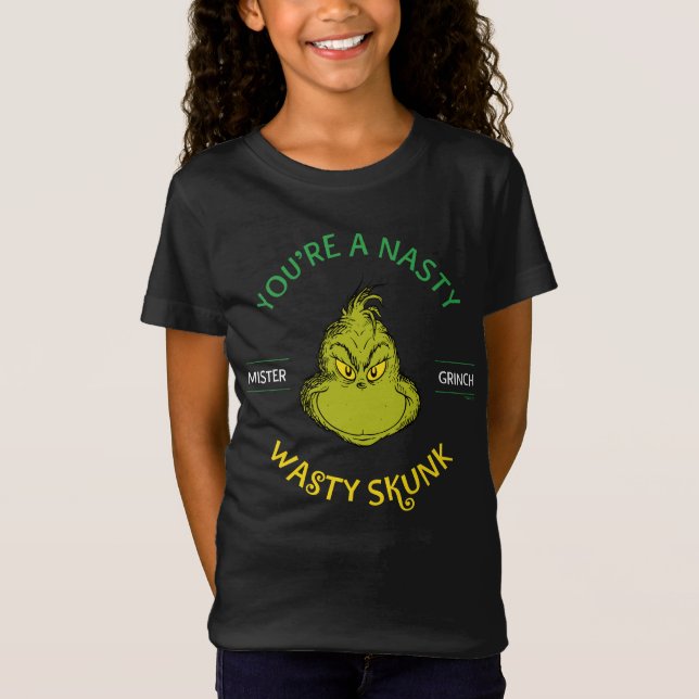 Camiseta O Senhor Grinch | Você é um Gambá Nojento e Sujo (Frente)