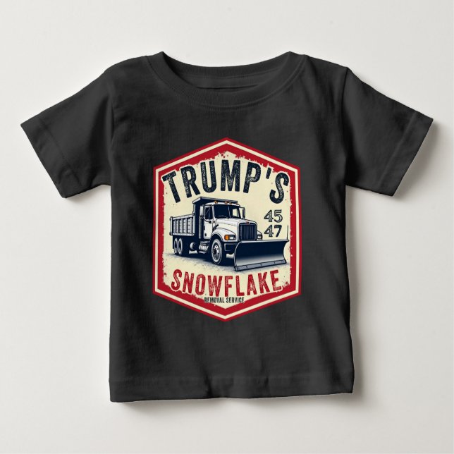 Camiseta O Serviço de Remoção do Floco de Neve de Trump Eng (Frente)