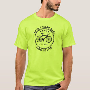 Camiseta O seu clube de bicicleta ou o nome de localização