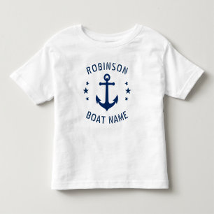 Camiseta O seu nome e âncora de impressão do barco são a