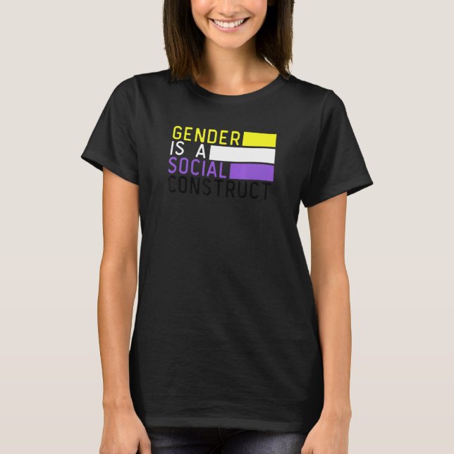 Camiseta O Sexo É Construído Social Sem Orgulho Binário (Frente)