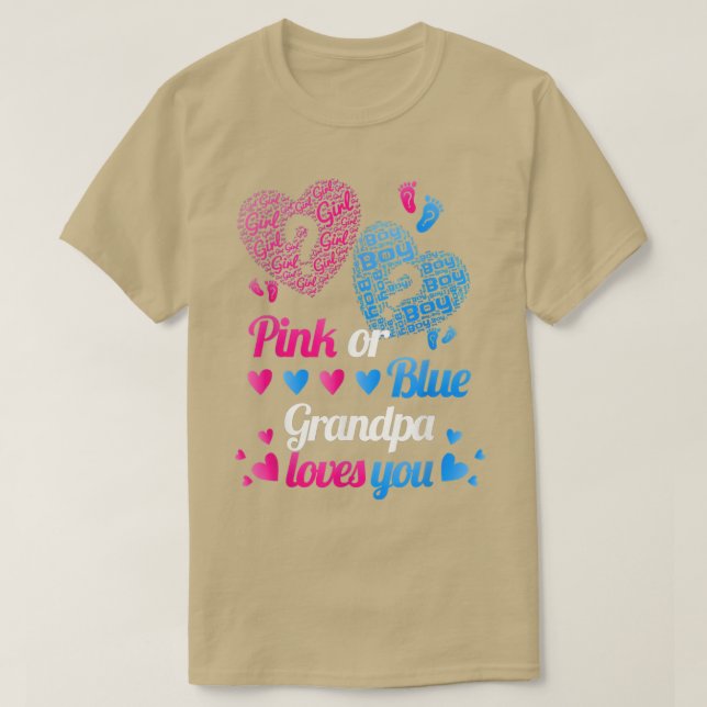 Camiseta O Sexo Reveal Rosa Ou Azul Avô Te Ama (Frente do Design)