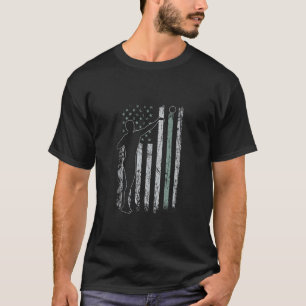 Camiseta O Shot Put USA Flag Retro Shot Colocou Homens Atir