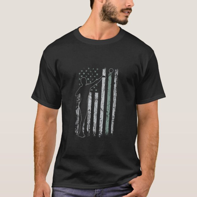 Camiseta O Shot Put USA Flag Retro Shot Colocou Homens Atir (Frente)