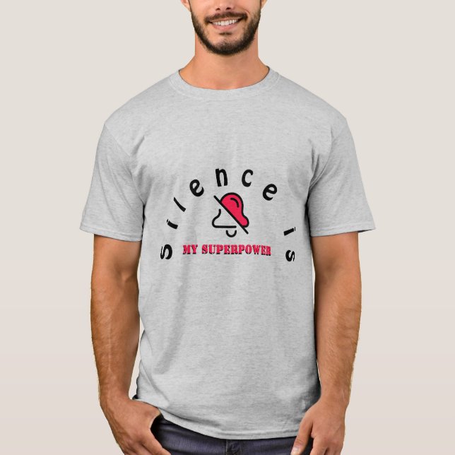 Camiseta O Silêncio É Meu Superpoder – Estética Mi (Frente)