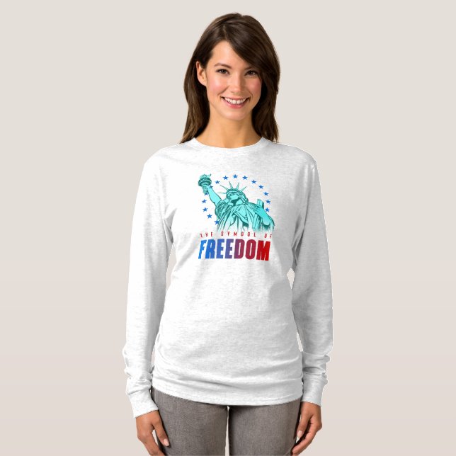 Camiseta O Símbolo da Liberdade | Capa longa feminina (Frente Completa)