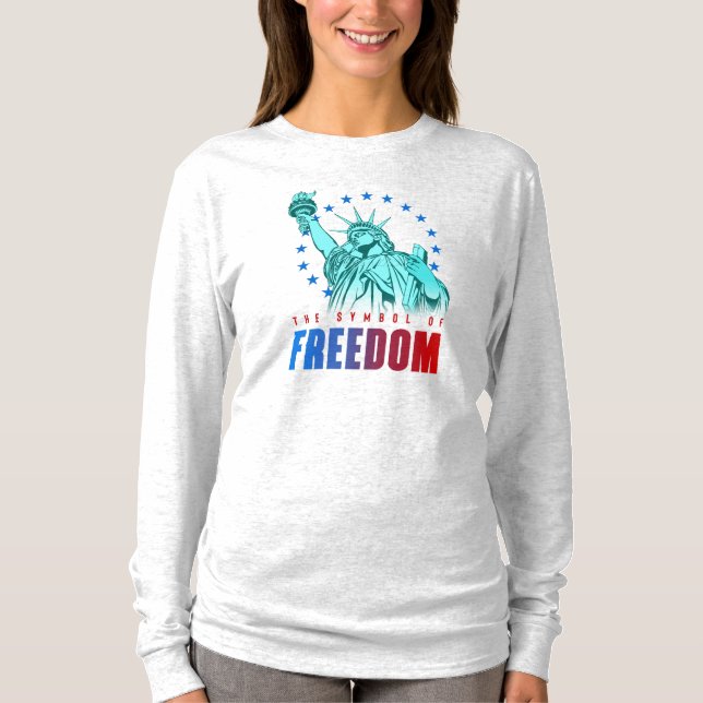 Camiseta O Símbolo da Liberdade | Capa longa feminina (Frente)