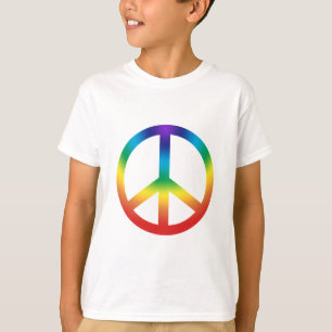 Camiseta O sinal de paz caçoa cores de Chakra do T